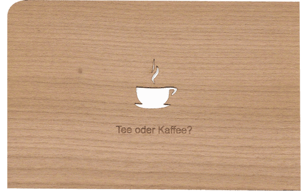 Bild von Holzpost - Grußkarte "Tee oder Kaffee"